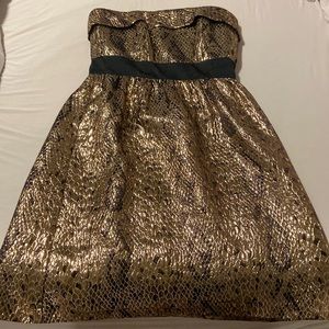 gianni bini metallic snakeskin cocktail dress